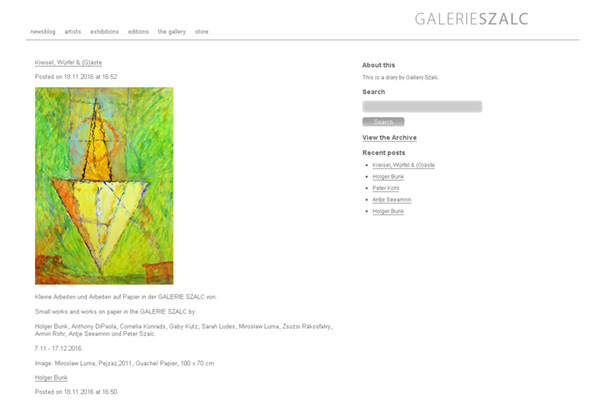 Website Galerie Szalc
